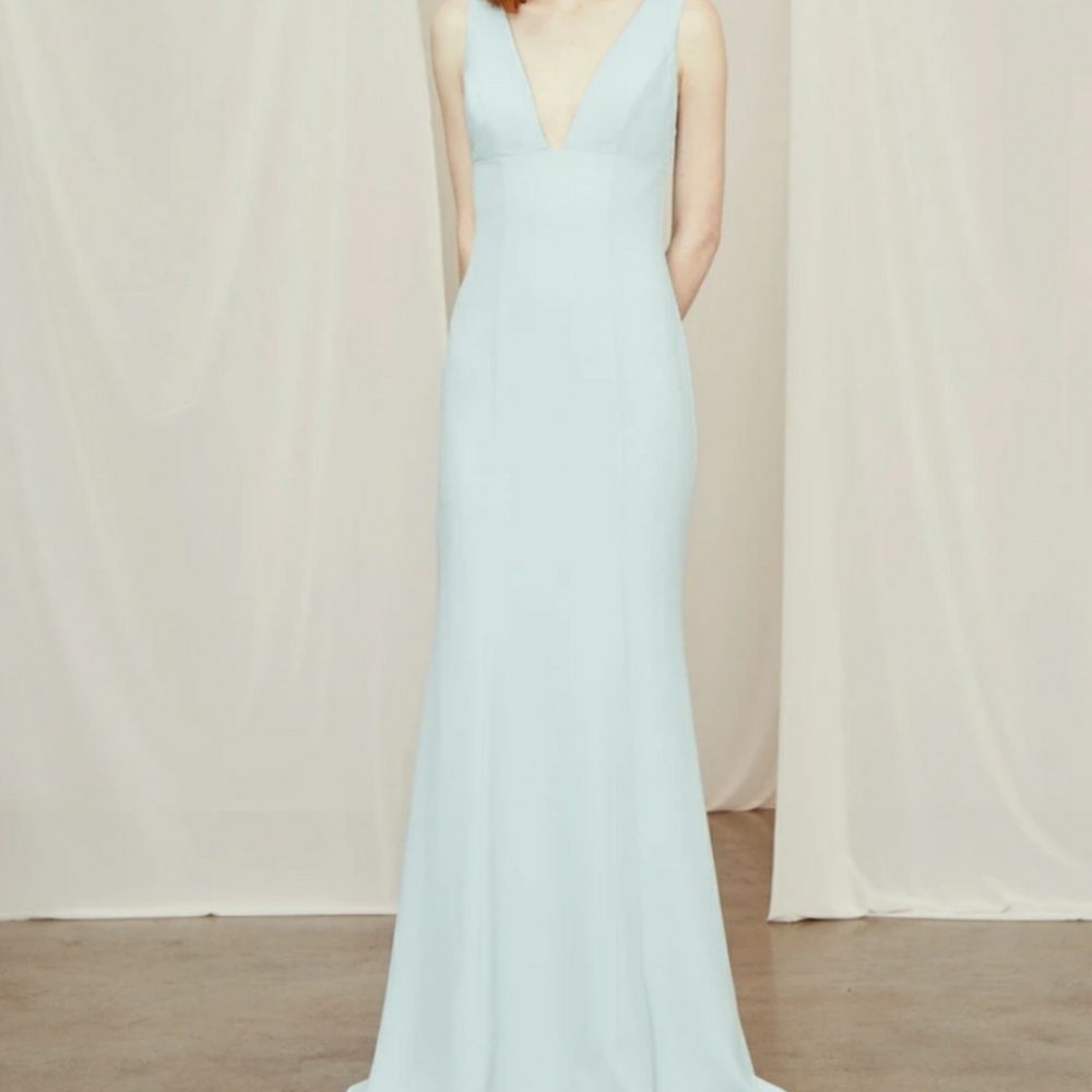 NWT Amsale Rayna, Slate, (Size 4)